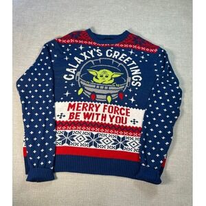 Star Wars Baby Yoda Ugly Holiday Christmas Sweater 2XL Merry Force Be With You